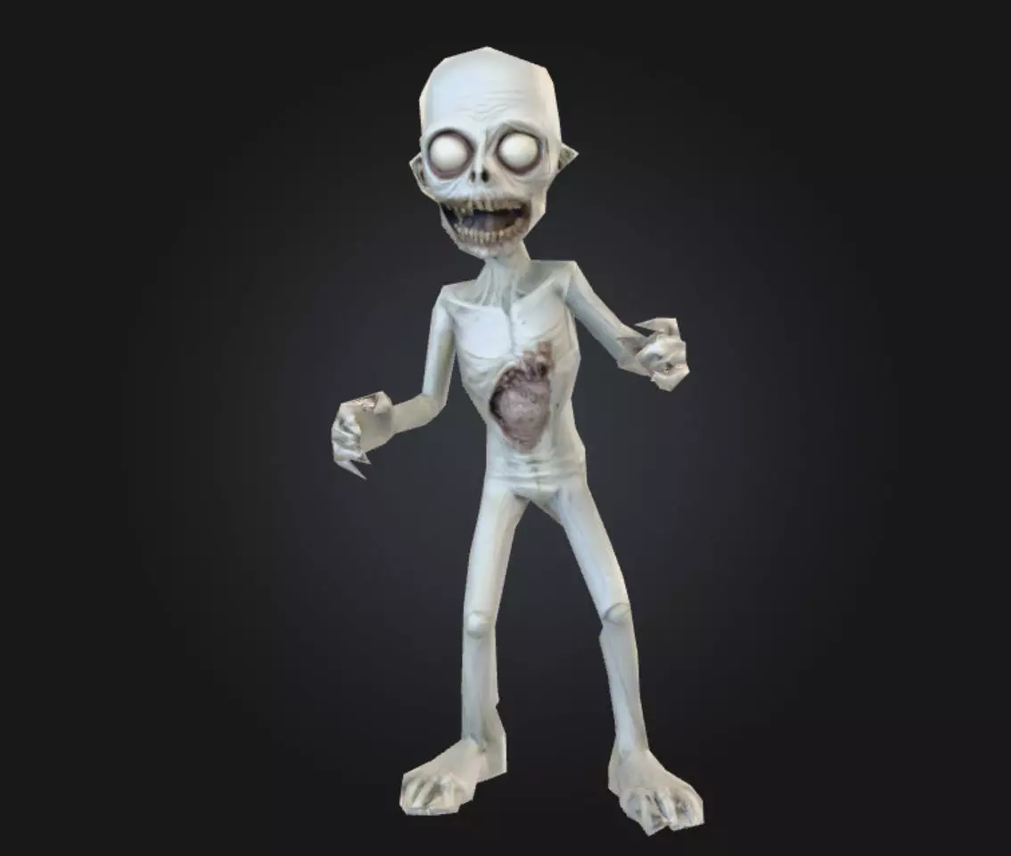 Casual Zombie Extreme Low poly Low-poly 3D model_0