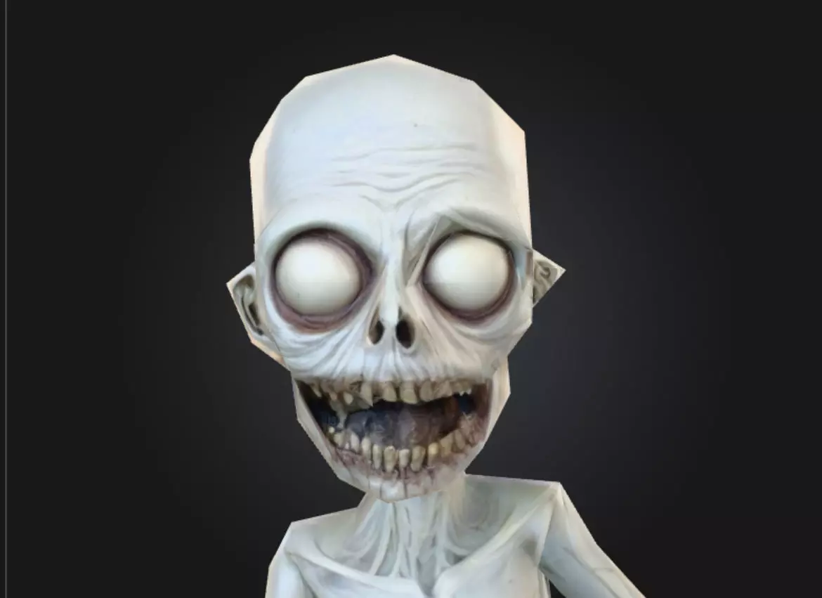 Casual Zombie Extreme Low poly Low-poly 3D model_4