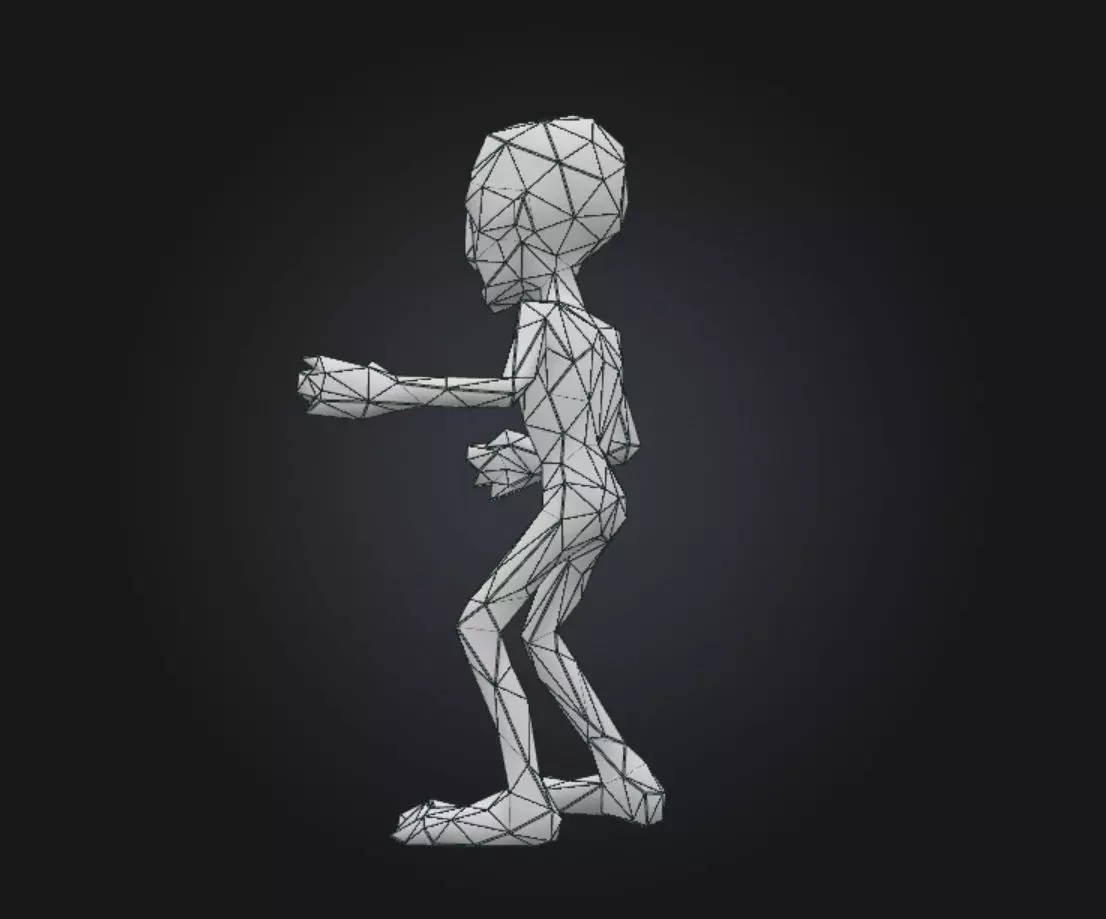 Casual Zombie Extreme Low poly Low-poly 3D model_10