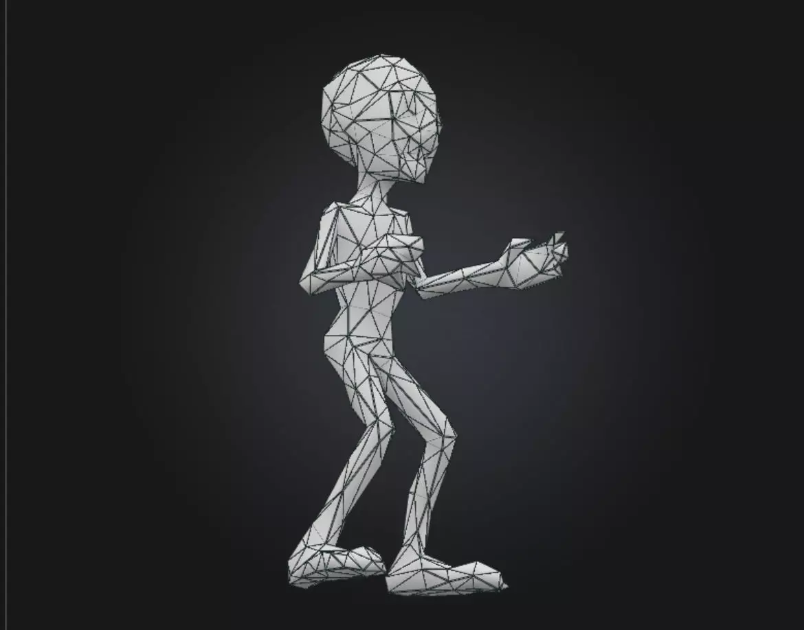 Casual Zombie Extreme Low poly Low-poly 3D model_8