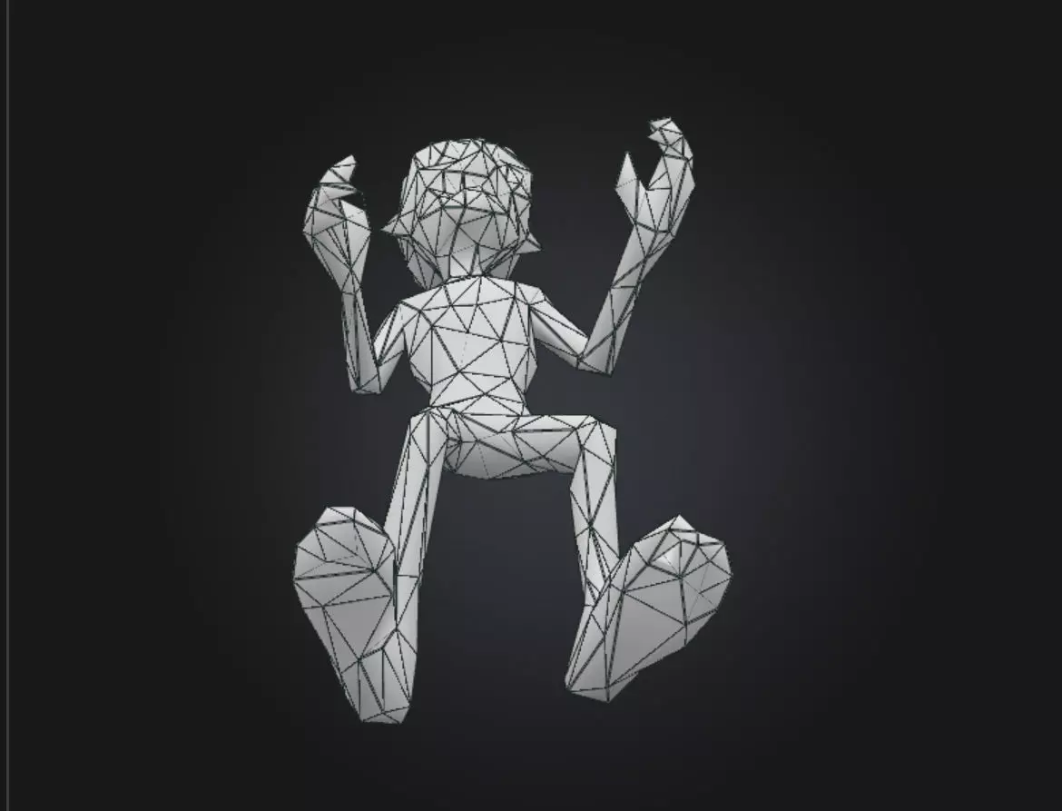 Casual Zombie Extreme Low poly Low-poly 3D model_11