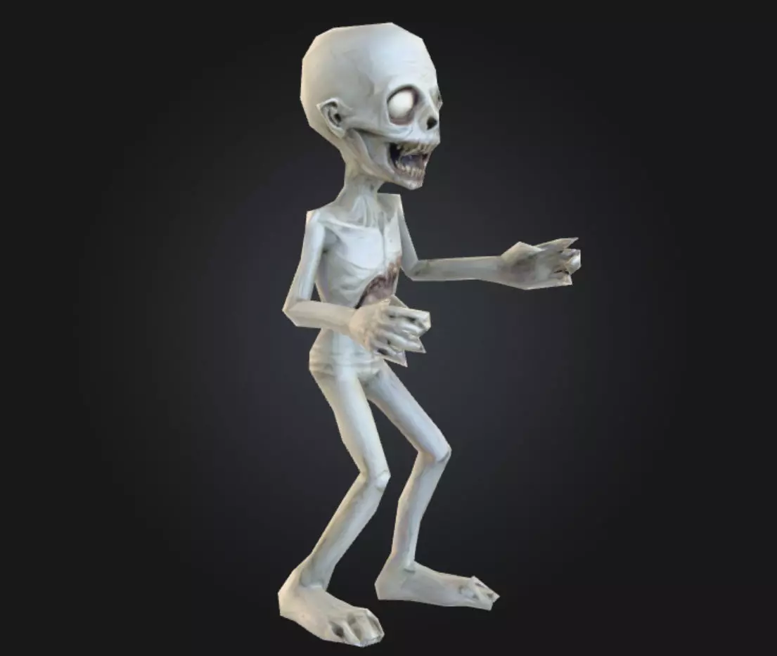 Casual Zombie Extreme Low poly Low-poly 3D model_1