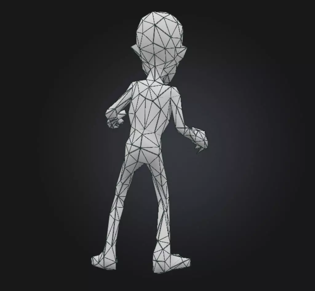 Casual Zombie Extreme Low poly Low-poly 3D model_9