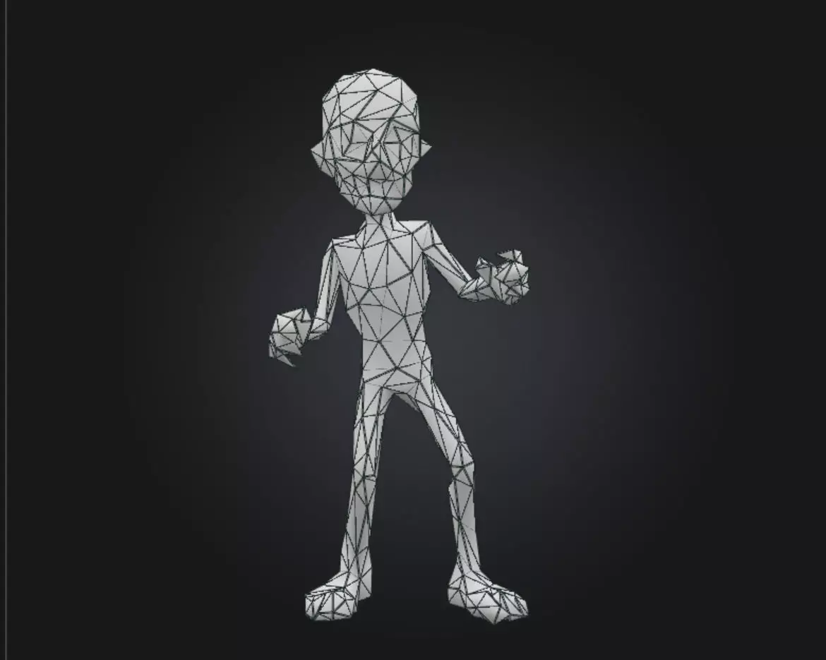 Casual Zombie Extreme Low poly Low-poly 3D model_7