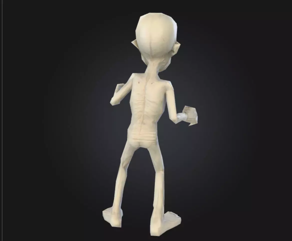 Casual Zombie Extreme Low poly Low-poly 3D model_2