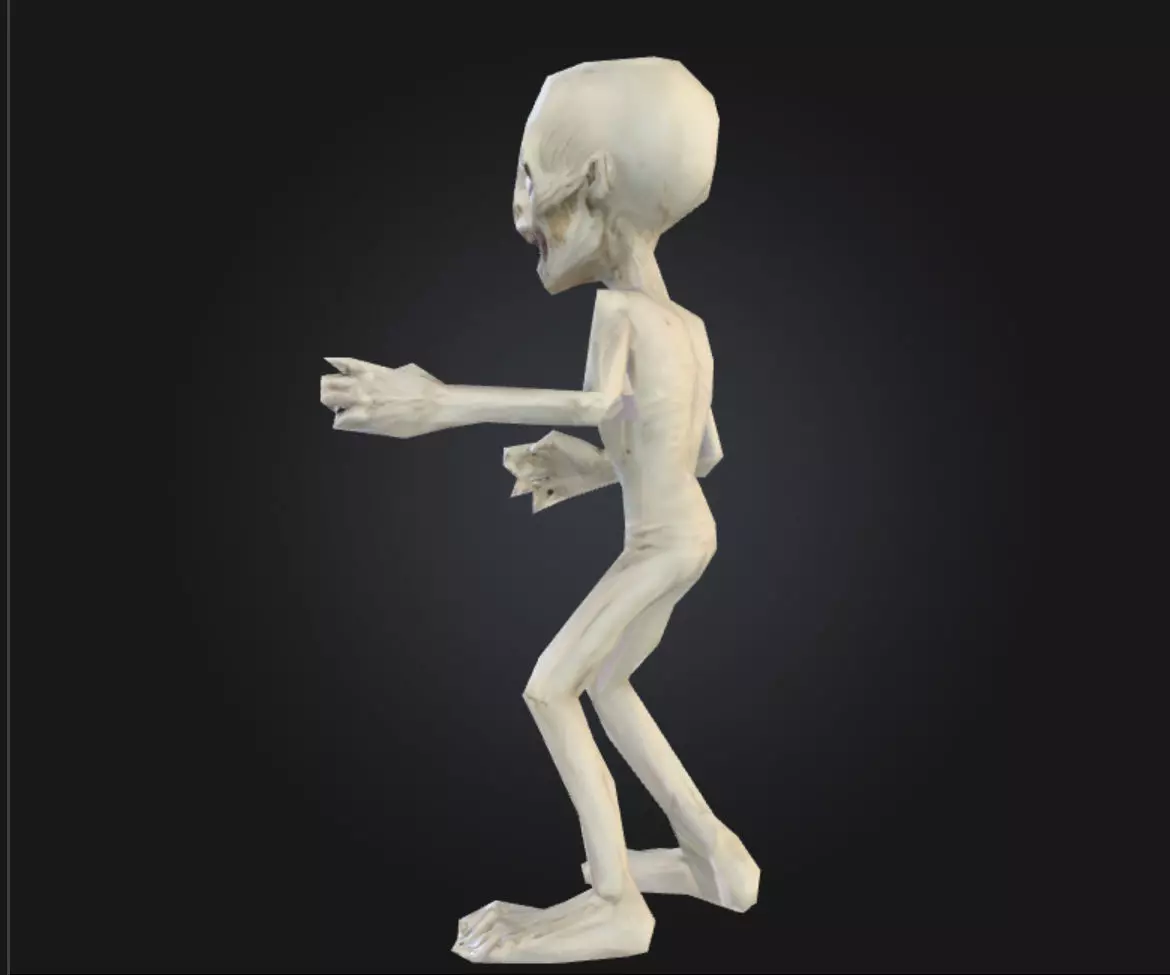 Casual Zombie Extreme Low poly Low-poly 3D model_3