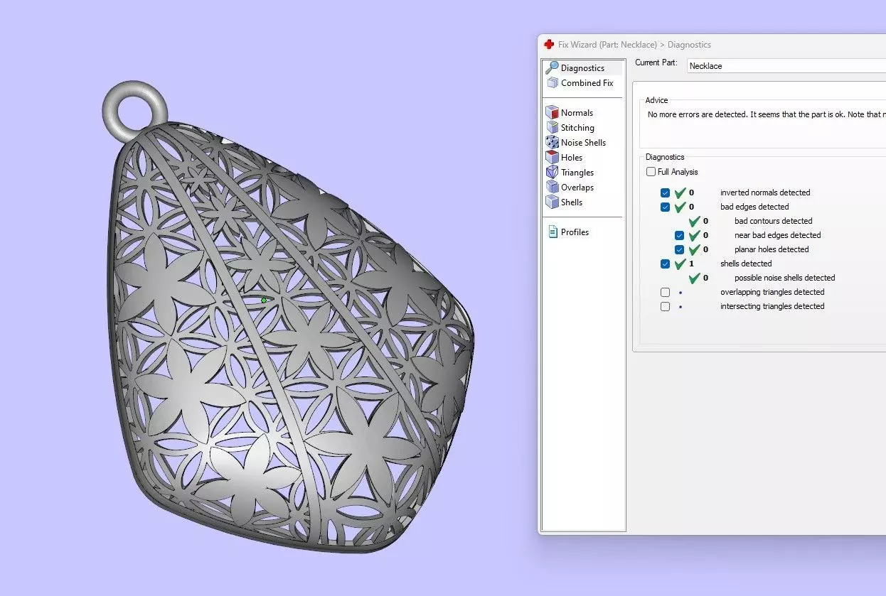 Necklace and earrings set 3D print model_2