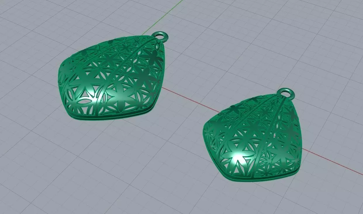 Necklace and earrings set 3D print model_5