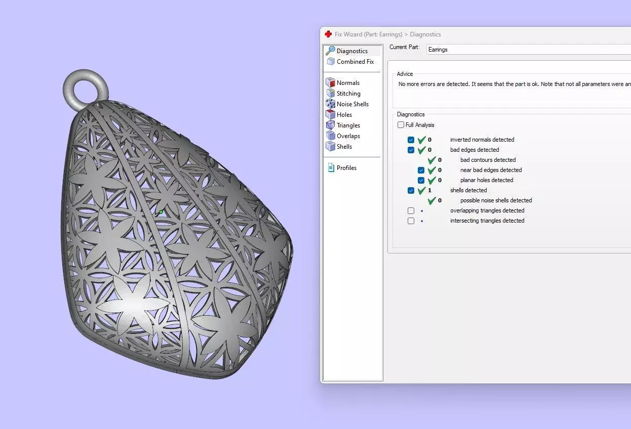Necklace and earrings set 3D print model_3