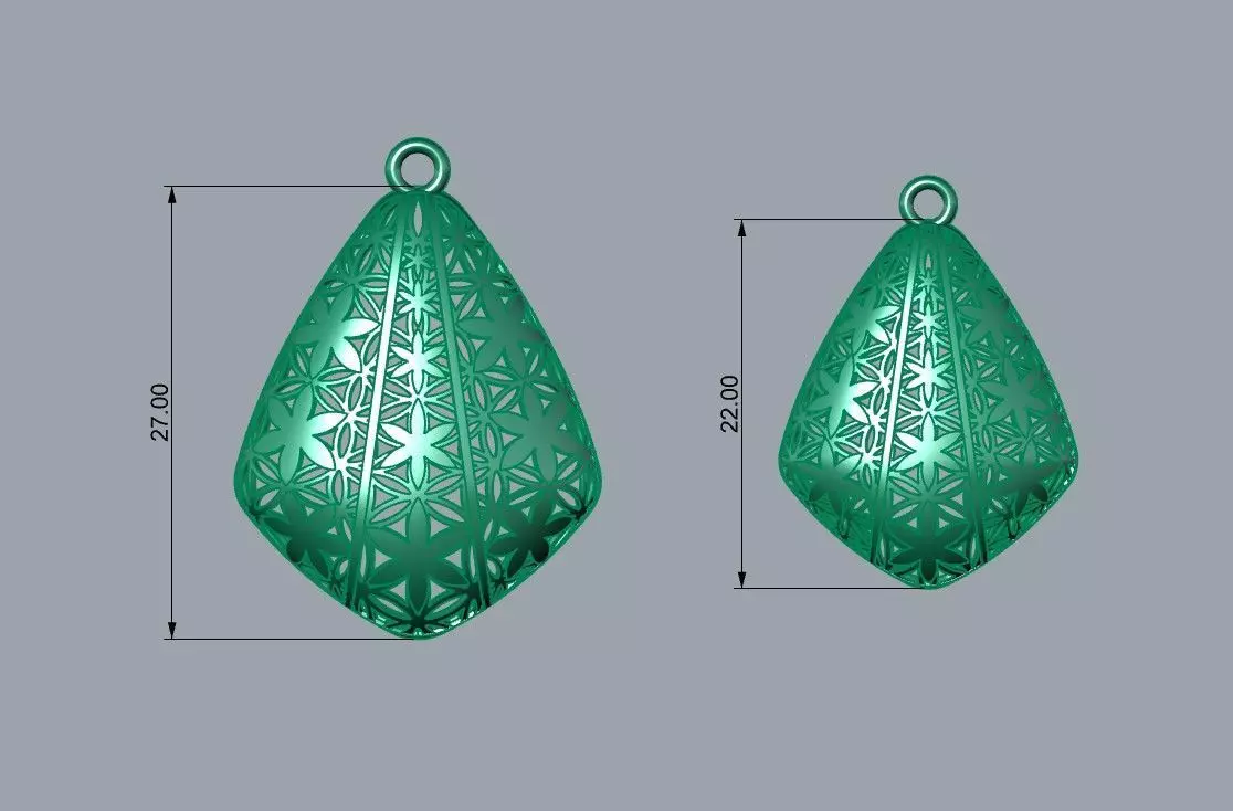 Necklace and earrings set 3D print model_1