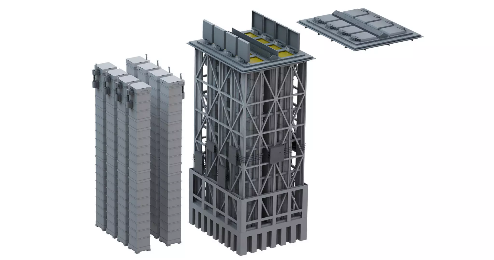 Sylver A-50 vertical launching system VLS 3D model_10