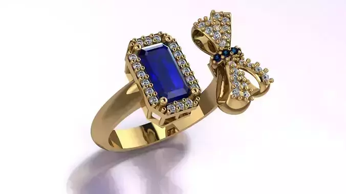 Statement Ring Jewelry model - Bowtie for women 3D print model