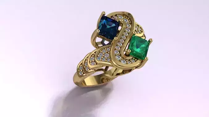 Statement Ring Jewelry model - Harmony for women   3D print model