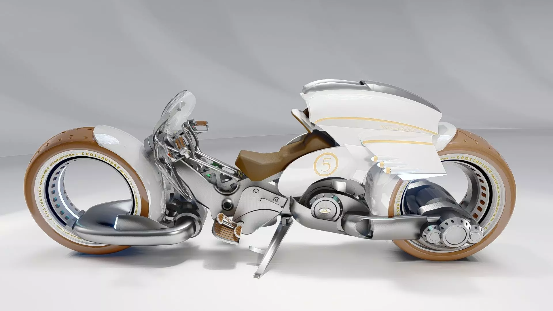 Futuristic Motorcycle 3D model_3