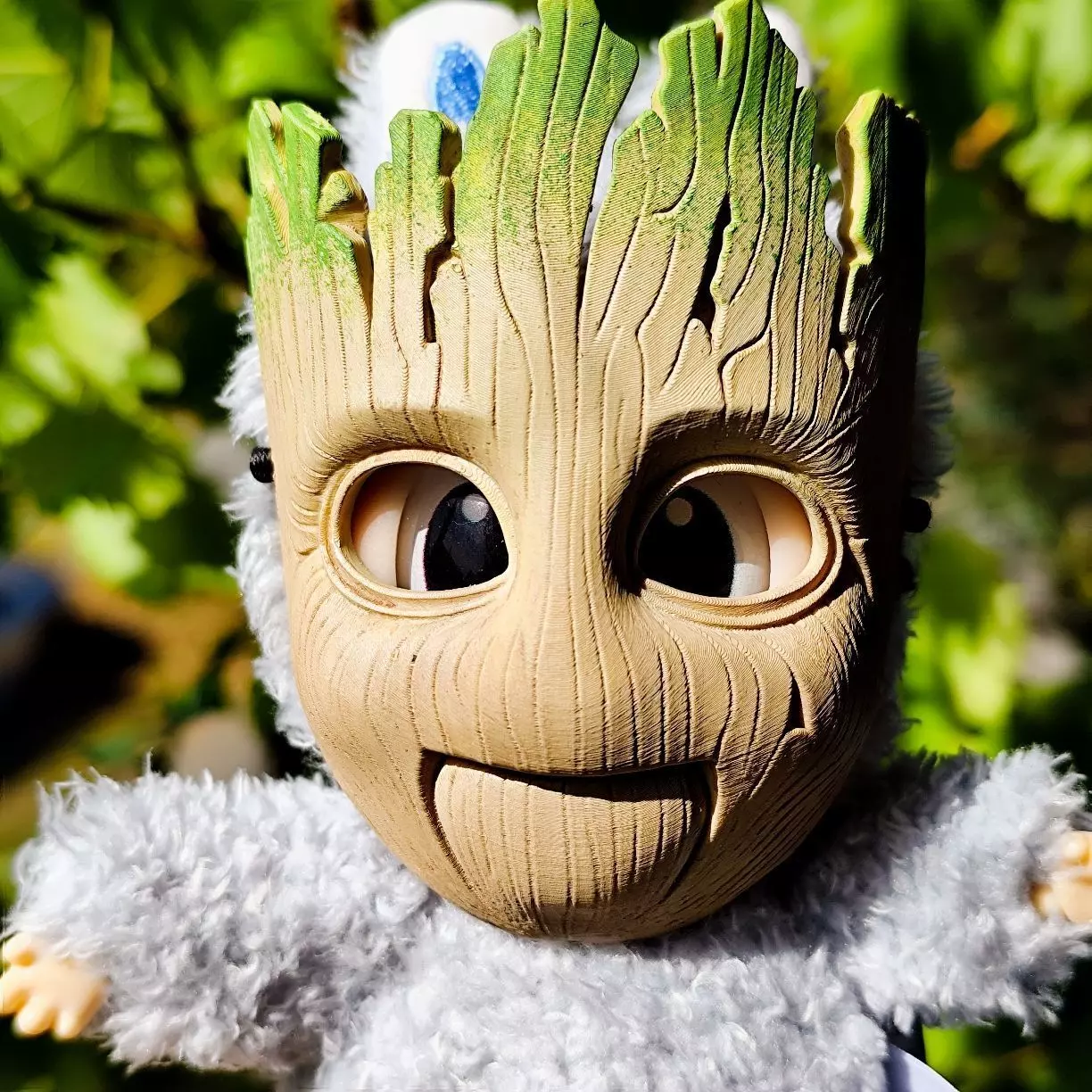Labubu Baby Groot Mask 3D print model_0