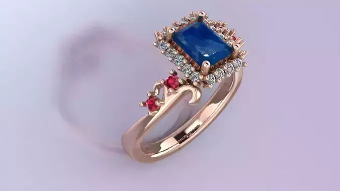 Statement Ring Jewelry model - Serenade  for women   3D print model