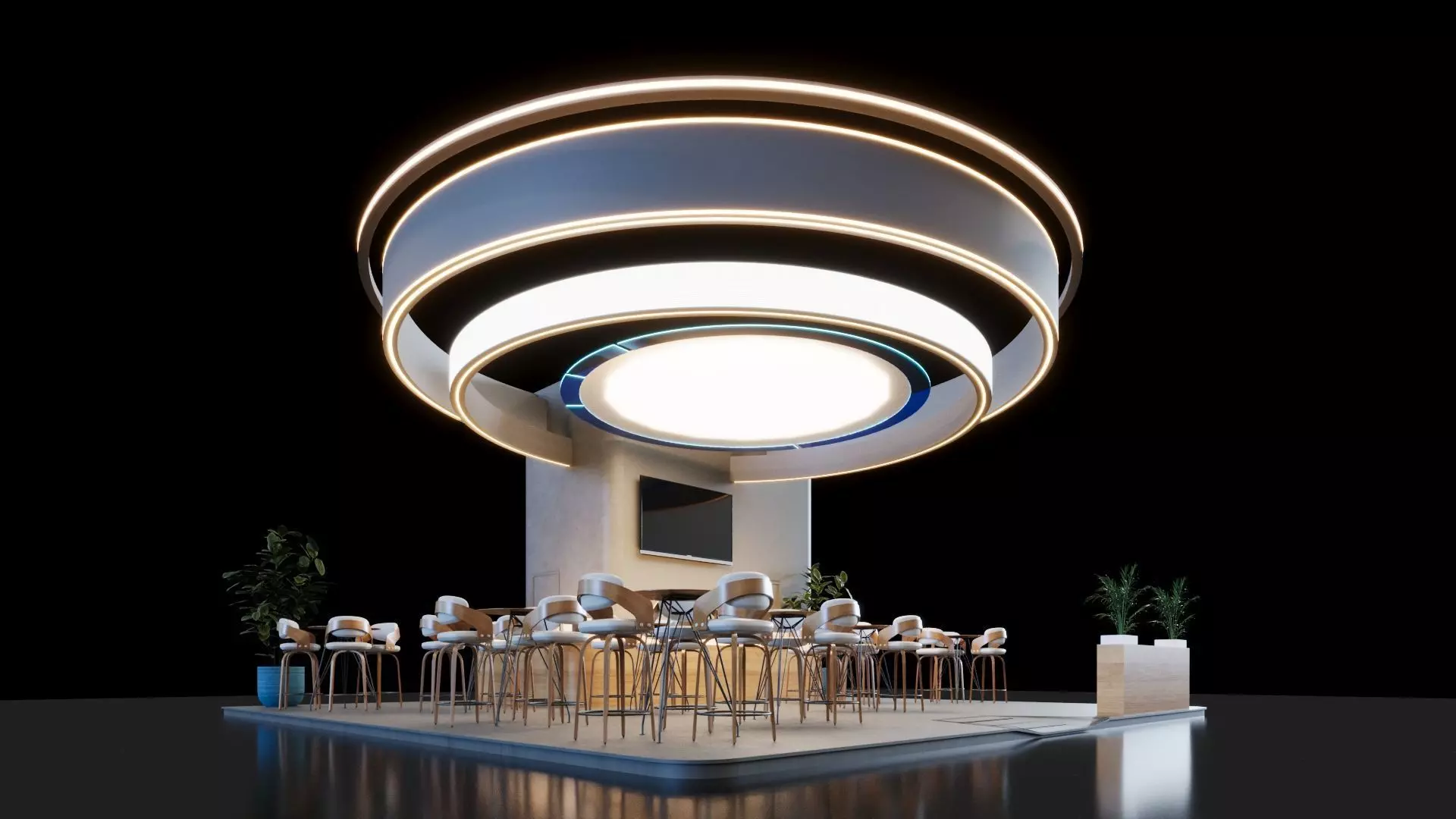 Exhibition Stand - 09m x 09m 3D model - 81m 3D model 3D model_0