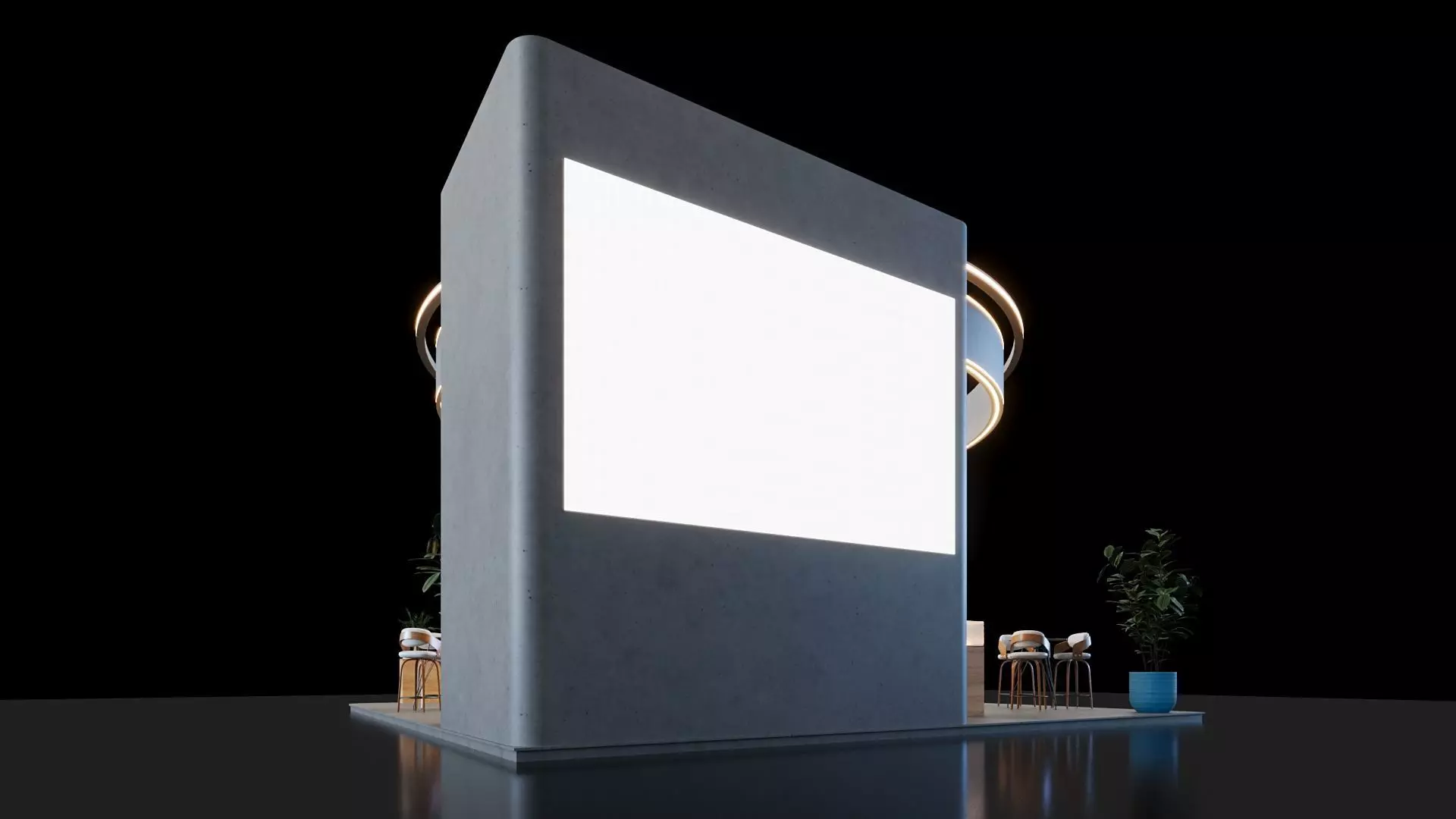 Exhibition Stand - 09m x 09m 3D model - 81m 3D model 3D model_6