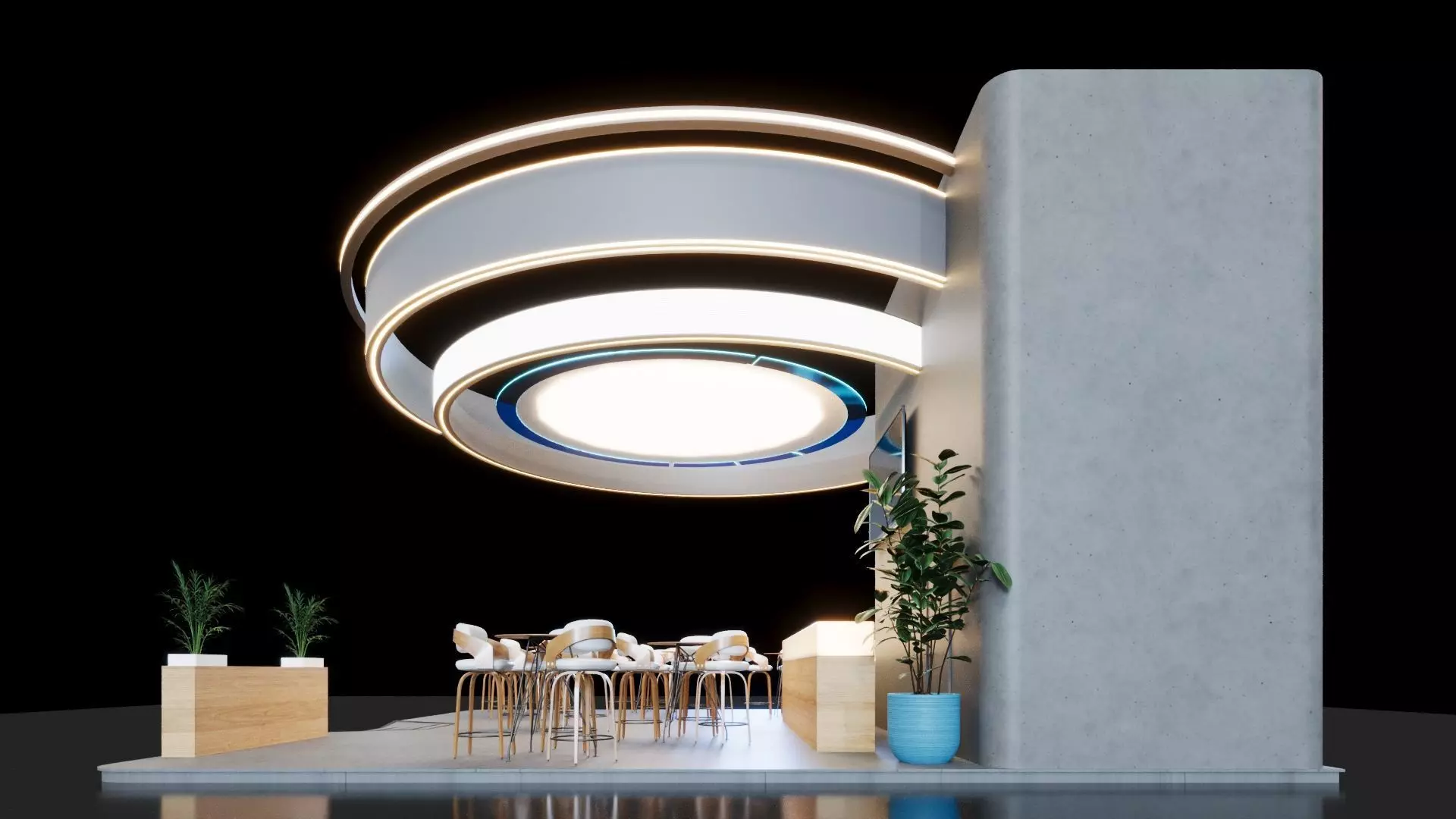 Exhibition Stand - 09m x 09m 3D model - 81m 3D model 3D model_3