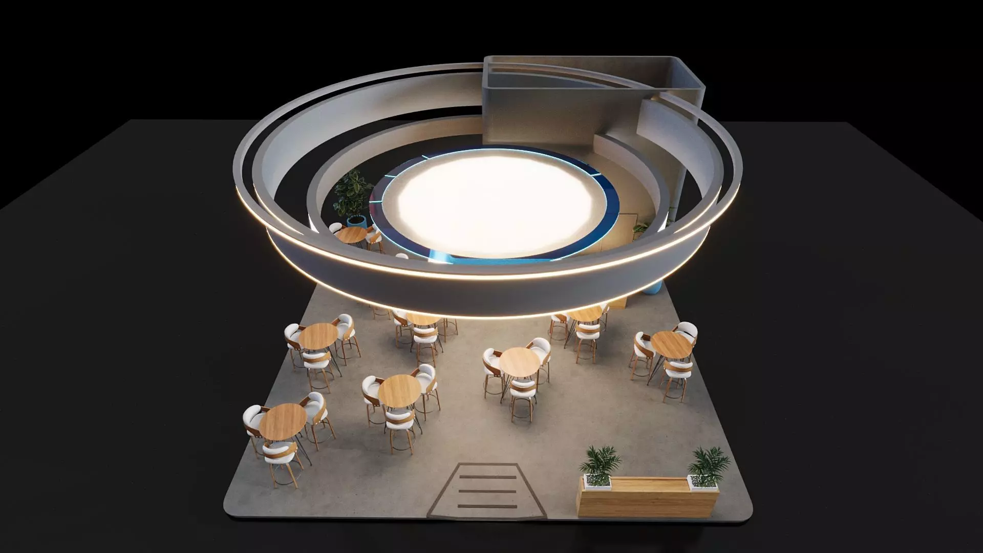 Exhibition Stand - 09m x 09m 3D model - 81m 3D model 3D model_8