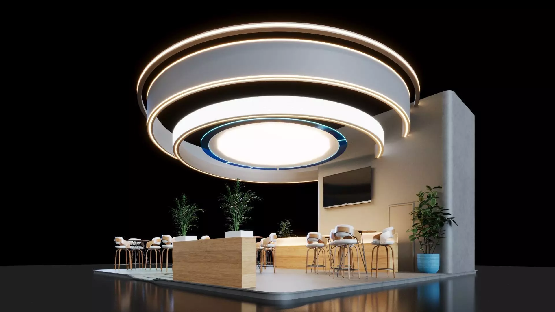 Exhibition Stand - 09m x 09m 3D model - 81m 3D model 3D model_2