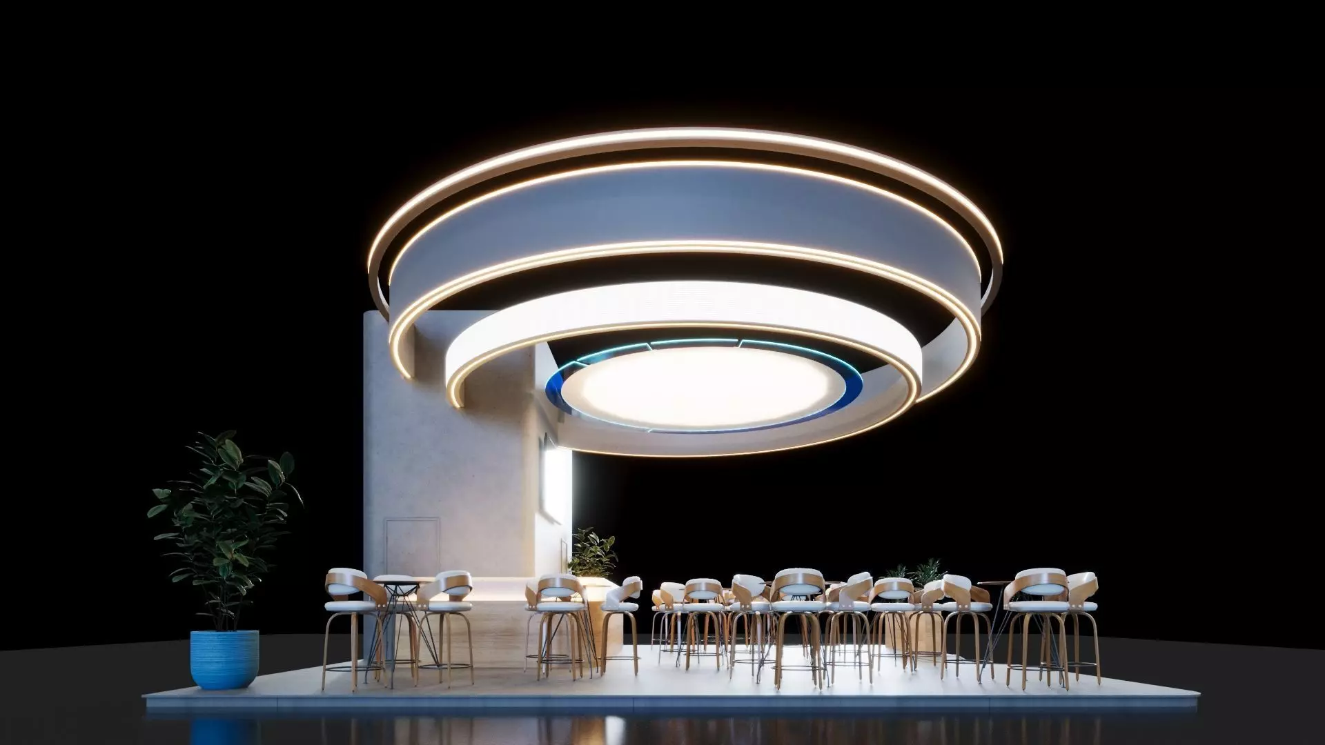 Exhibition Stand - 09m x 09m 3D model - 81m 3D model 3D model_4