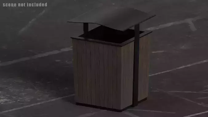 Street Trash Bin V1 Low-poly 3D model