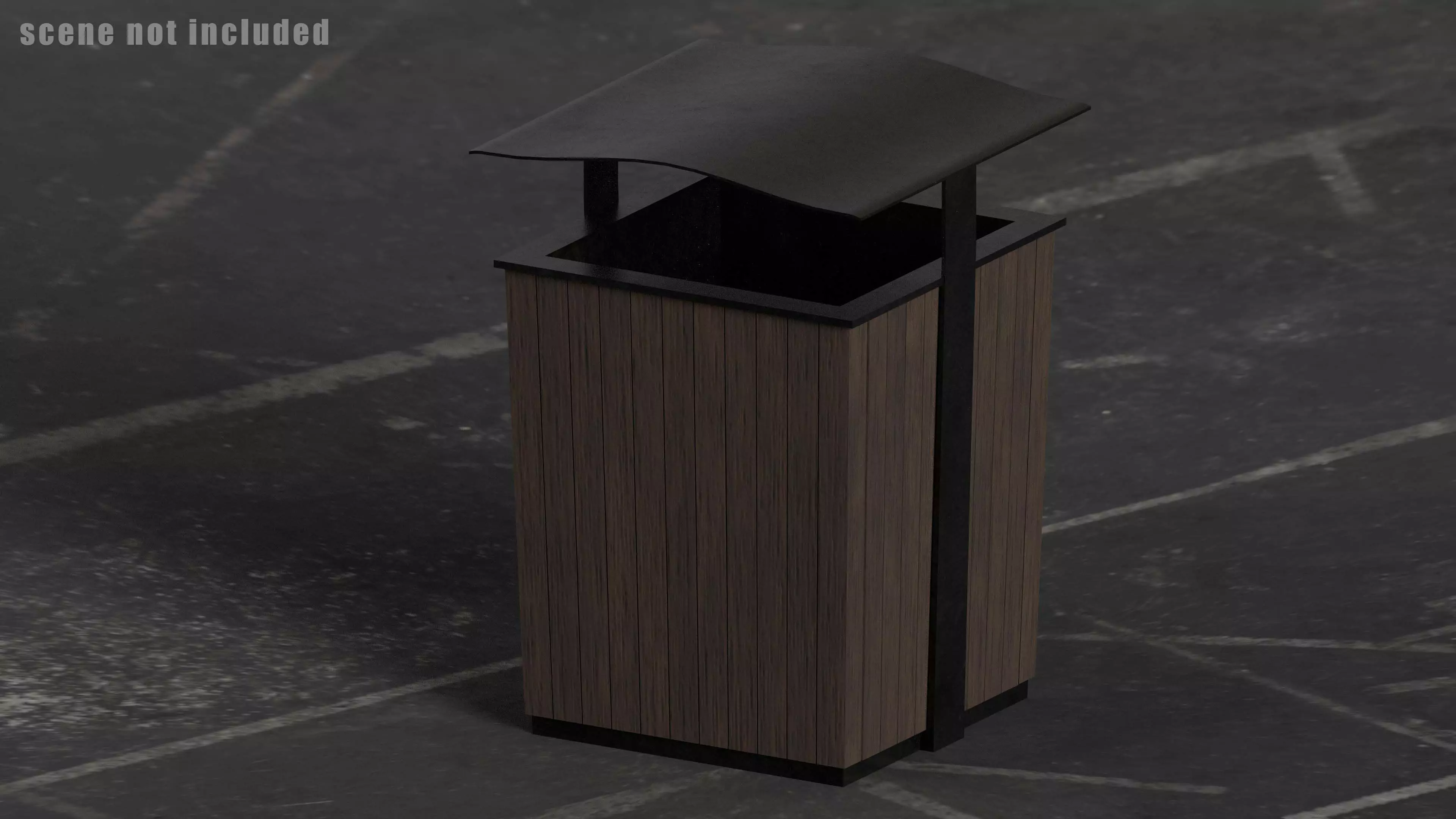 Street Trash Bin V1 Low-poly 3D model_0