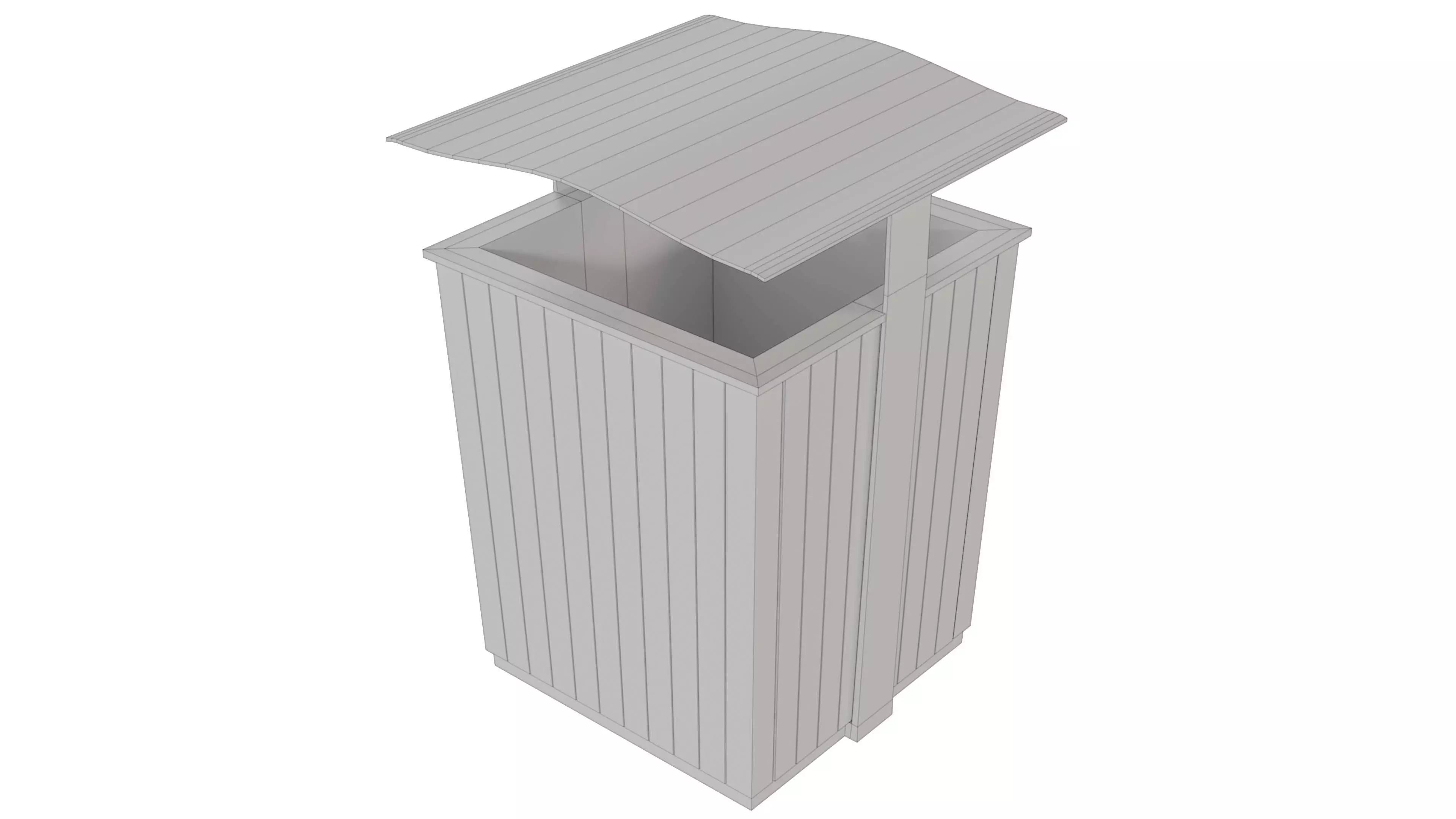 Street Trash Bin V1 Low-poly 3D model_5