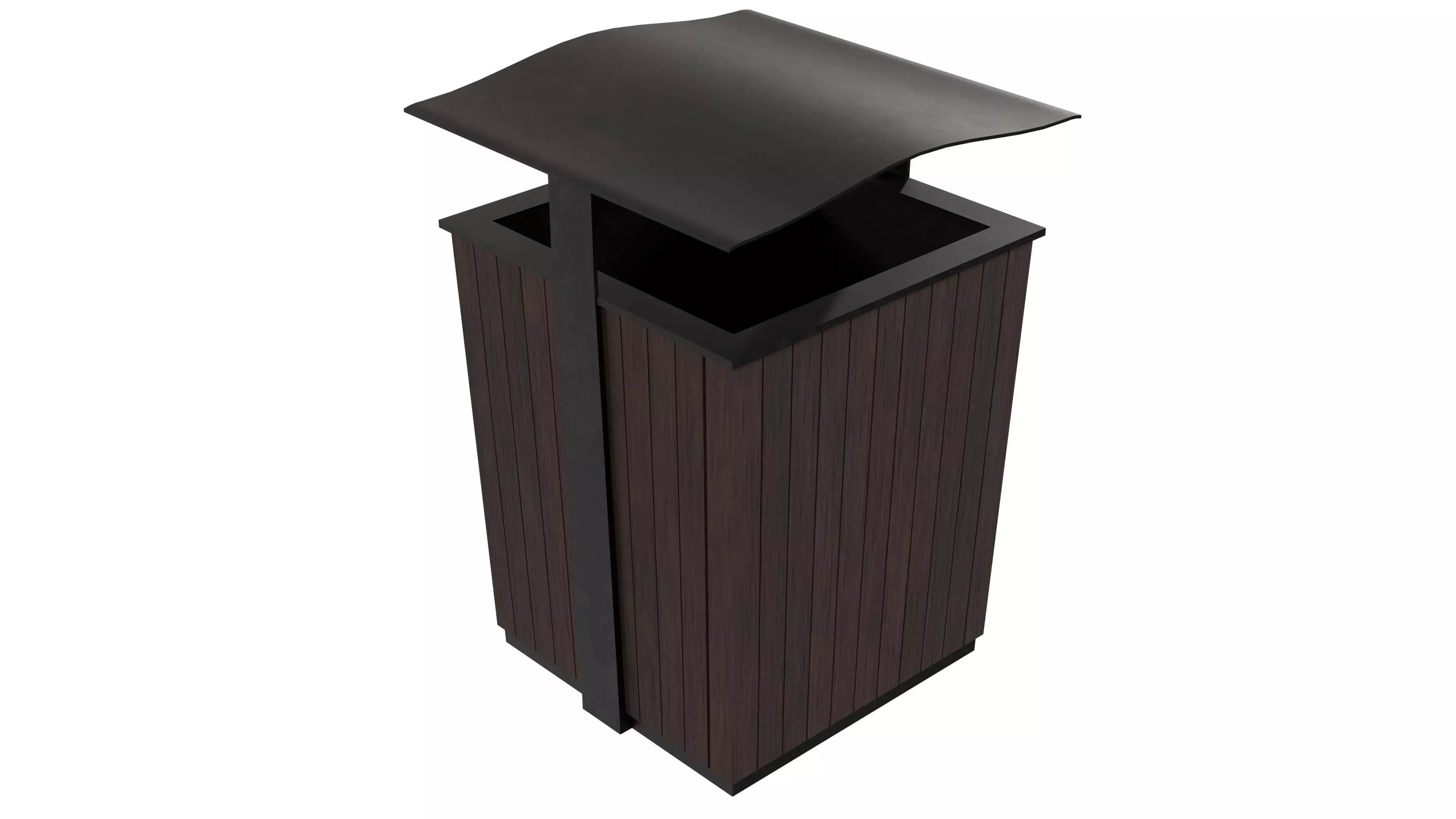 Street Trash Bin V1 Low-poly 3D model_1