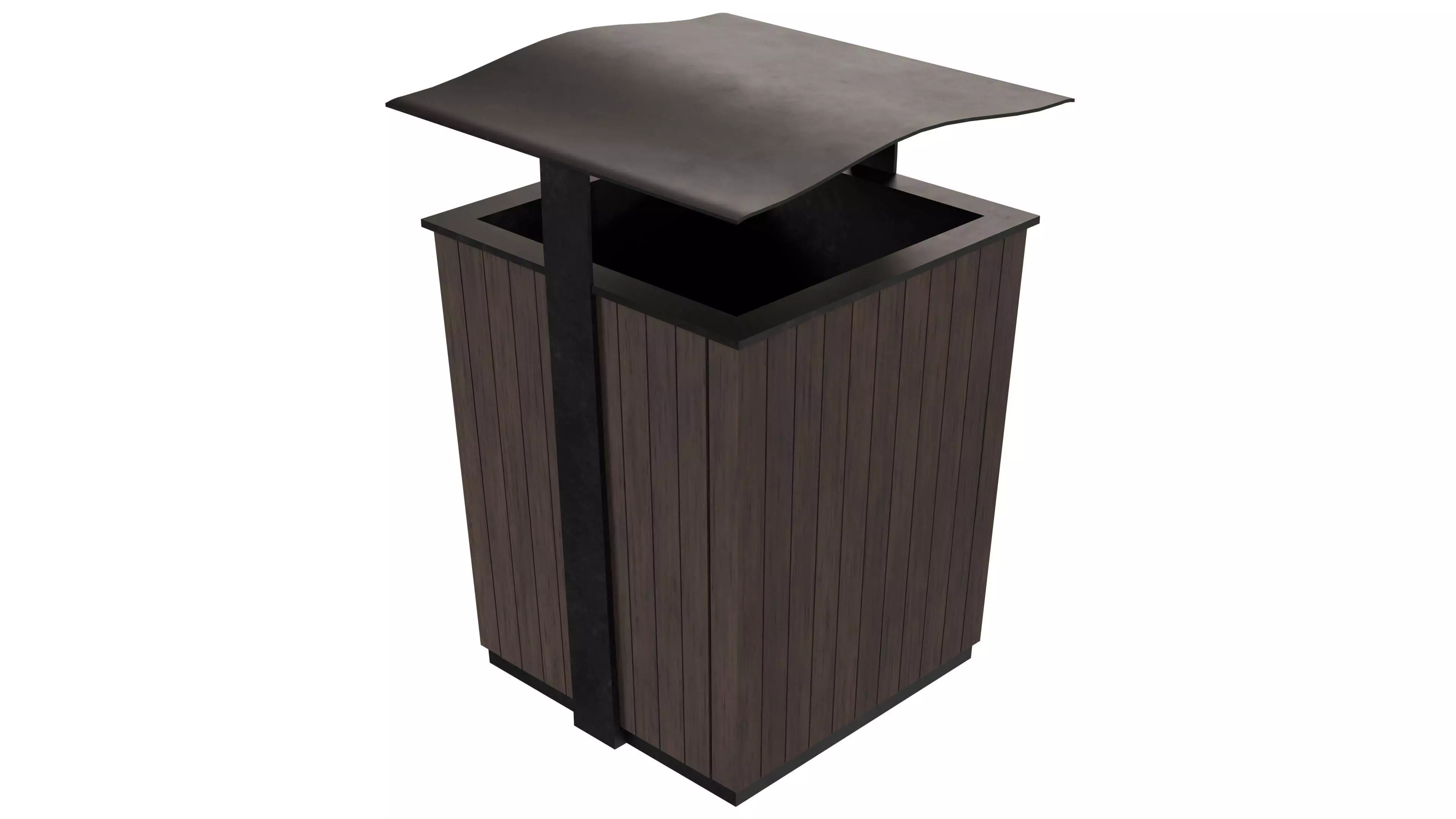 Street Trash Bin V1 Low-poly 3D model_3