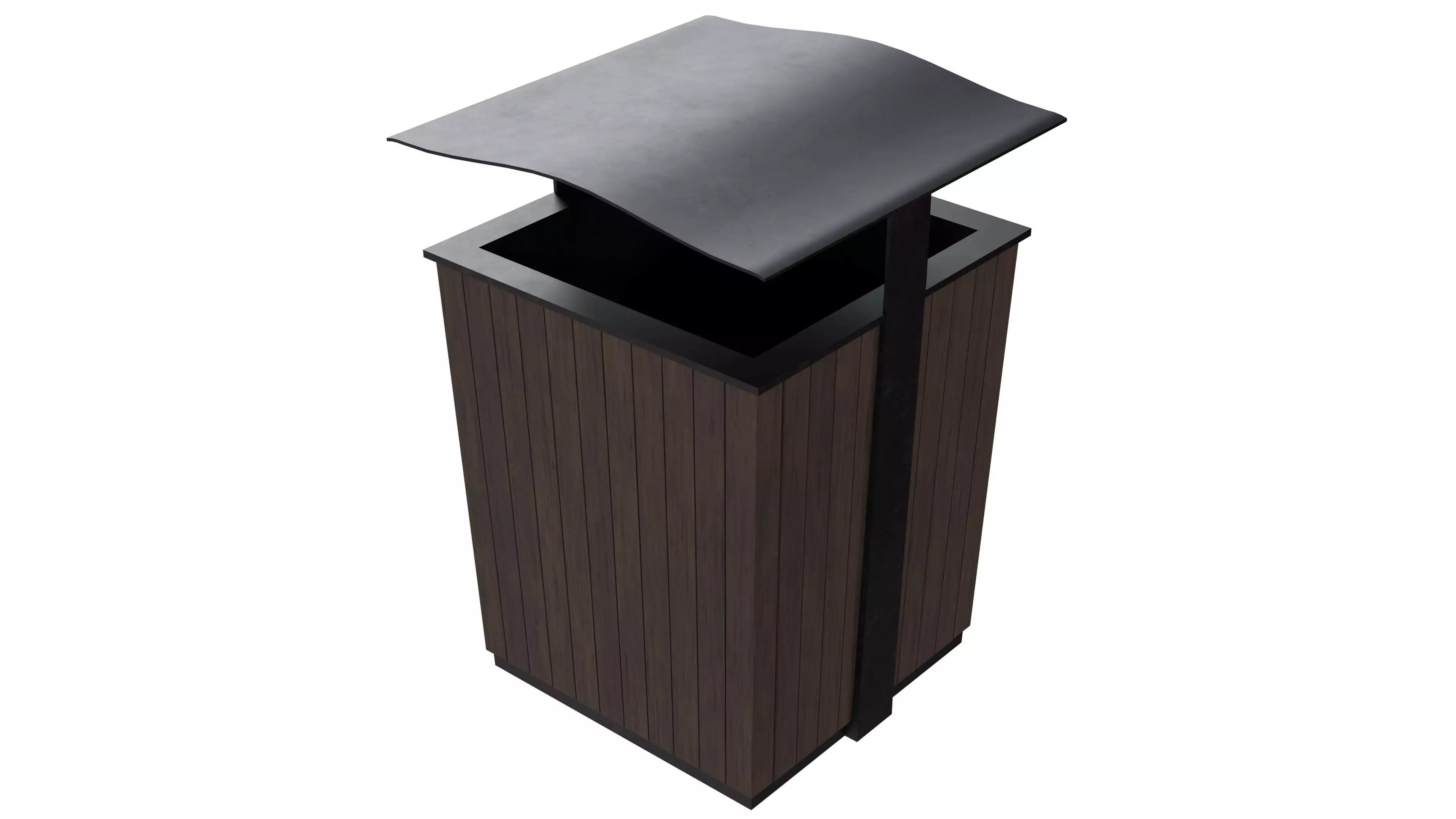 Street Trash Bin V1 Low-poly 3D model_4