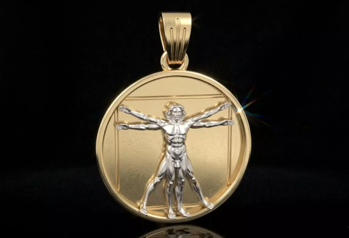 Vitruvian Man pendant 3D print model