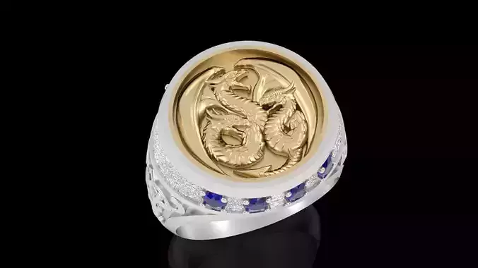 Three Headed Dragon Pendant