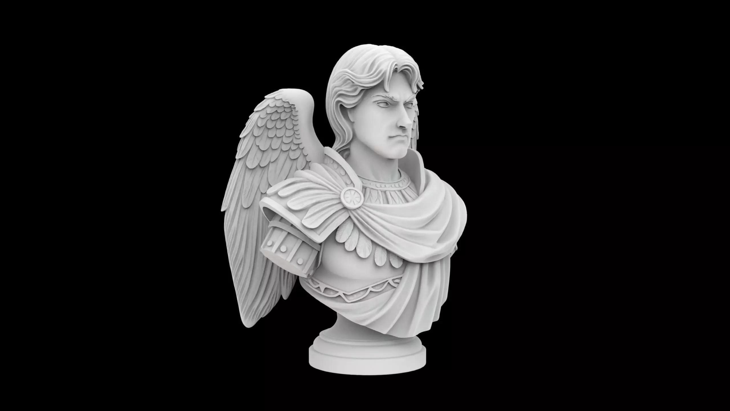 Archangel Michael Bust Heroic Angelic Sculpture 3D Print Model 3D print model