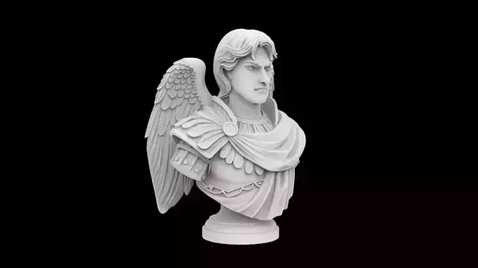 Archangel Michael Bust Heroic Angelic Sculpture 3D Print Model