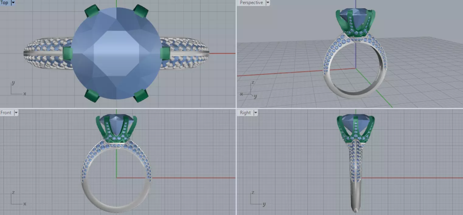 Engagement ring 3D print model_9