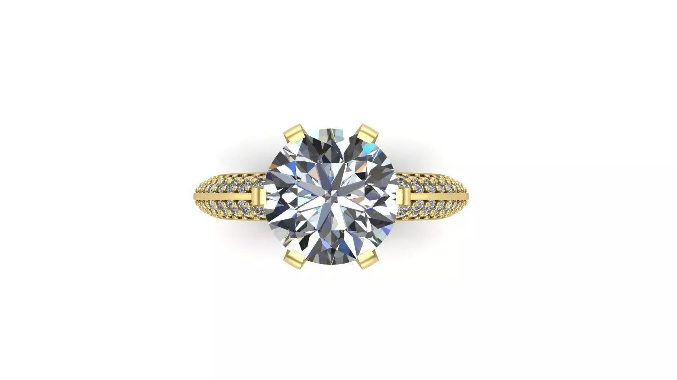 Engagement ring 3D print model_1