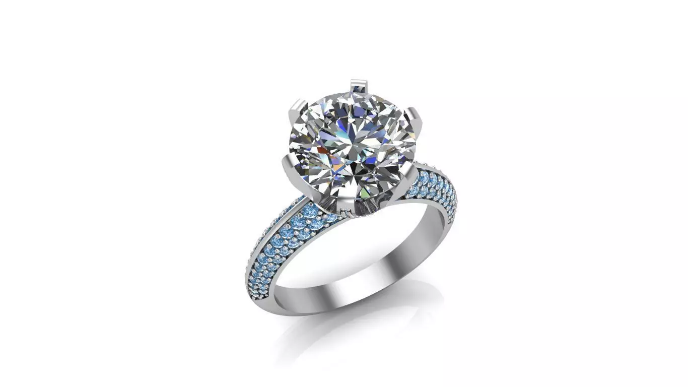 Engagement ring 3D print model_5