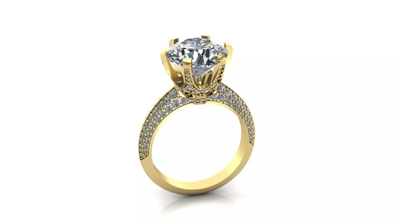 Engagement ring 3D print model_2
