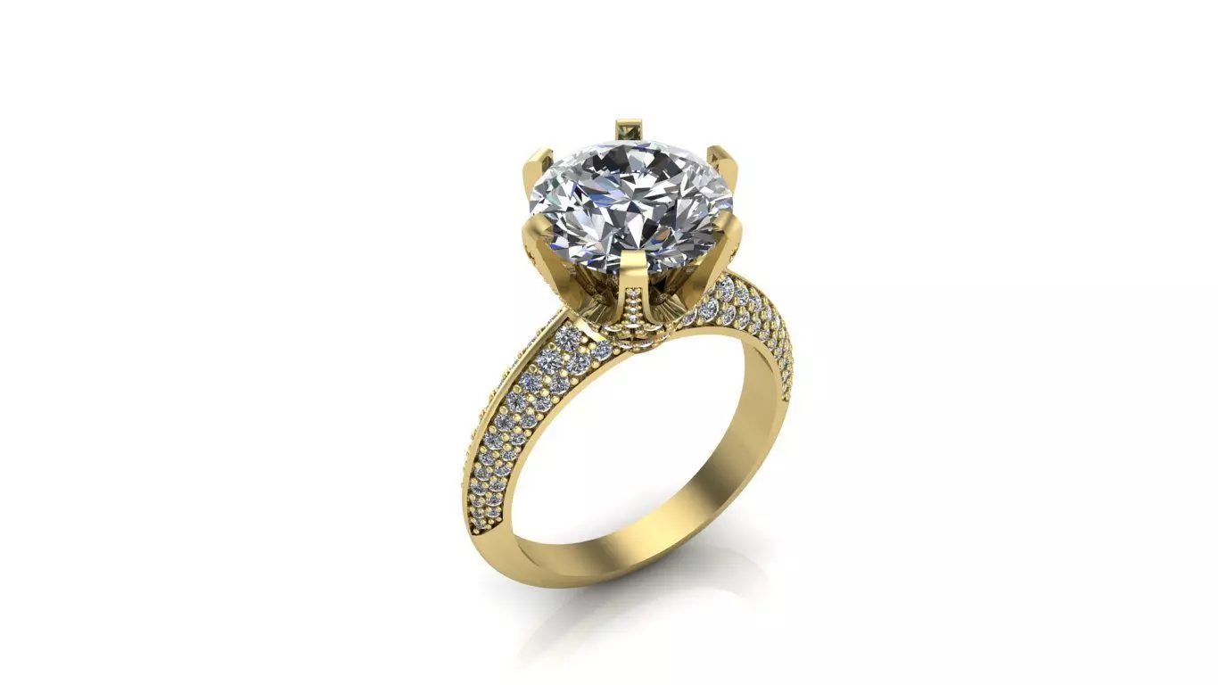 Engagement ring 3D print model_0