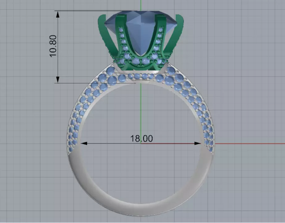 Engagement ring 3D print model_8