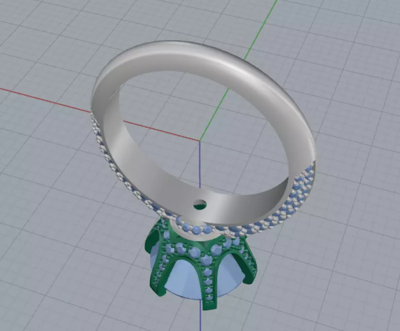 Engagement ring 3D print model_10