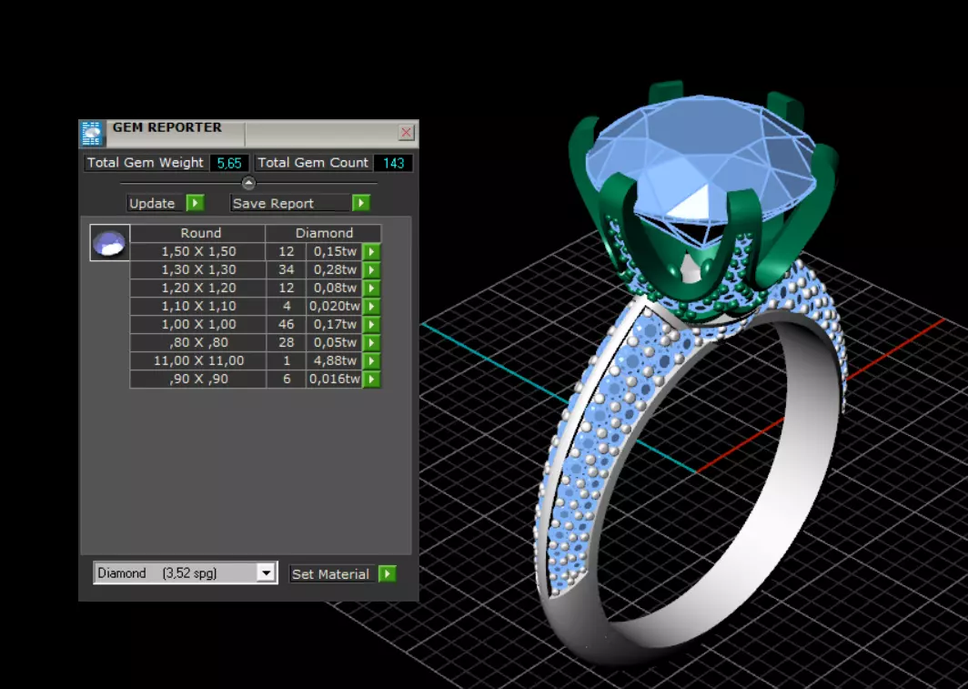 Engagement ring 3D print model_7