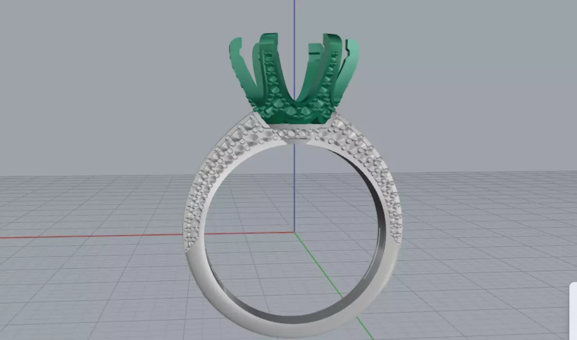 Engagement ring 3D print model_12