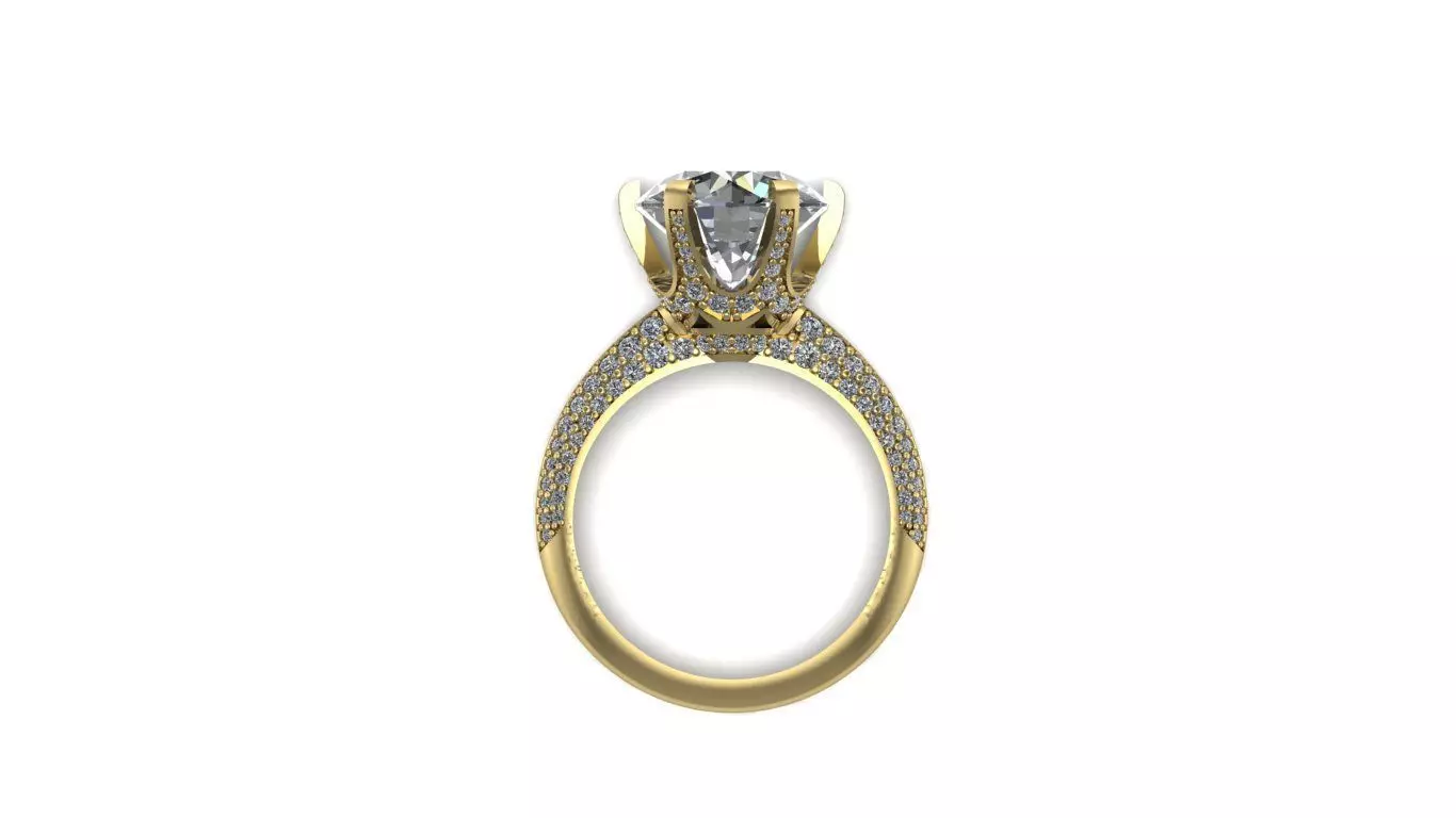 Engagement ring 3D print model_3