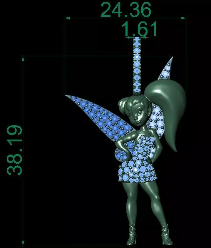 Fairy Pendant 3D print model_5