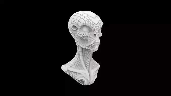 Bust of an alien 3D Print Model
