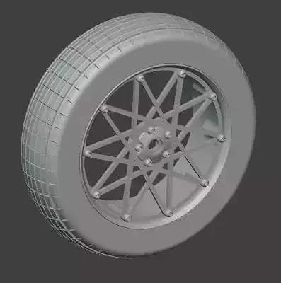 RC Car Tire with Spoke Rim