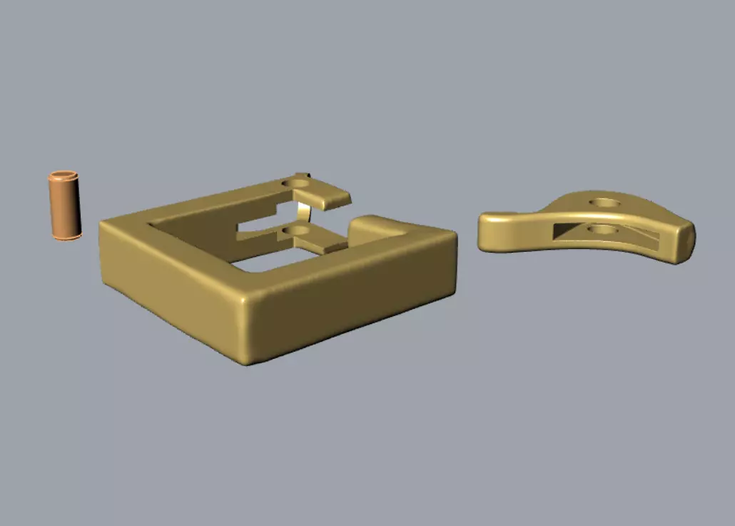 Geometric Diamond Shaped Spring Clasp Lobster Lock 3D Model 3D print model_5